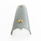Pair of Modern Italian Murano Glass Green Water and Brass Wall Sconces