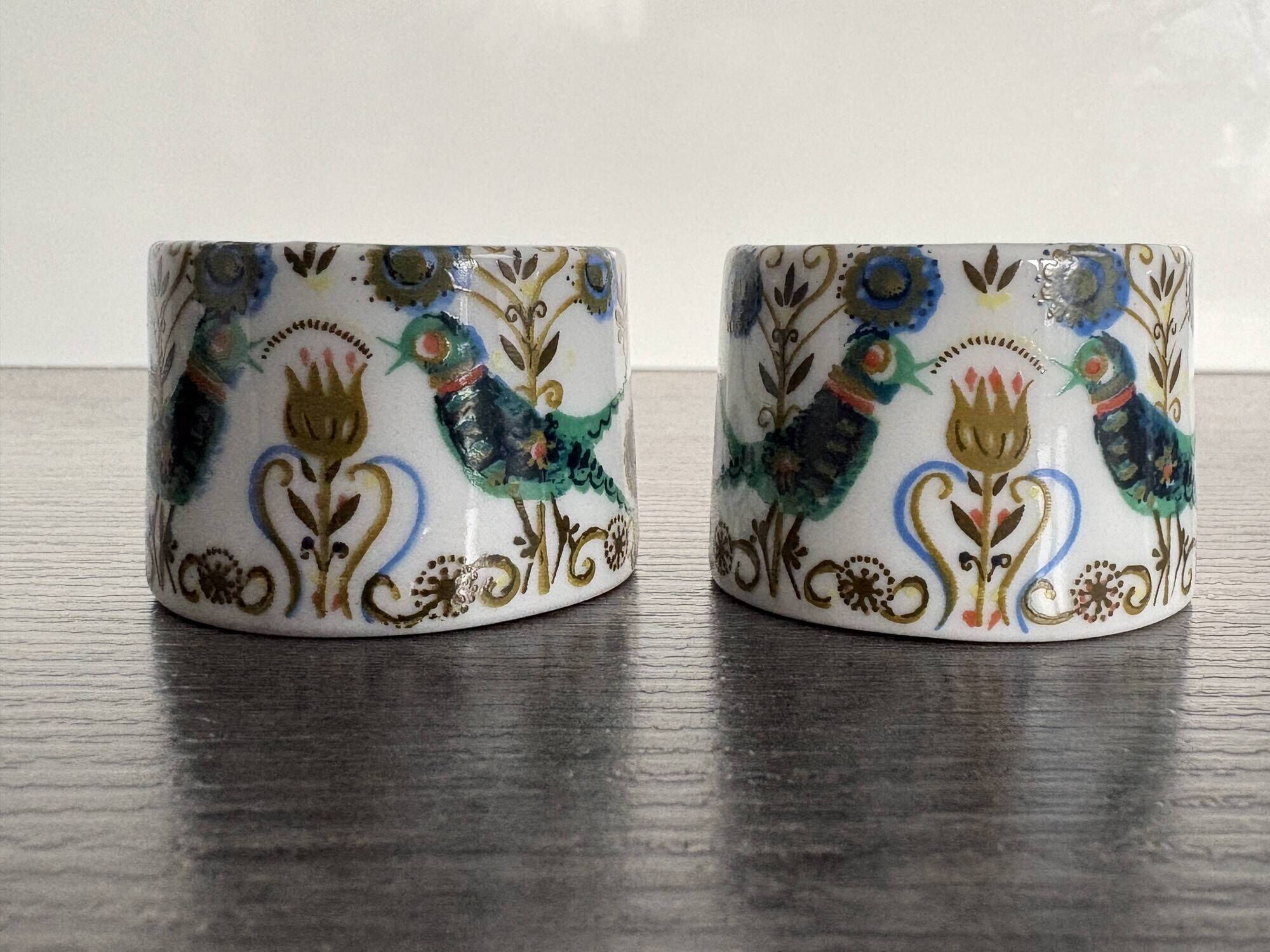 Vintage Bavaria Porcelain Egg Cups - 70's Folk Style