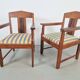 Art Deco Haagse School Armchairs in Oak and Ebony, 1920s, Set of 2