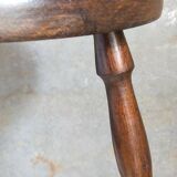 Vintage turned solid wood tripod stool