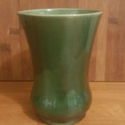 Vintage green ceramic vase 50s Belgium