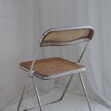 Vintage design cane folding chair: Giancarlo Piretti