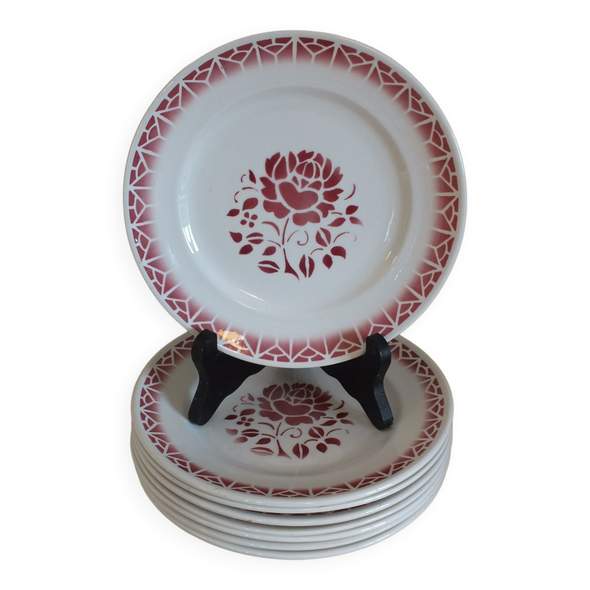 8 dessert plates Céranord St Amand model Nina