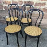 4 Viennese chairs curved wood Tuna blackened wood