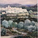 Watercolor saint paul de vence signed jacques anger 1977, provence alpes maritimes 06 impressionism