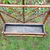 Door old wooden umbrellas turned