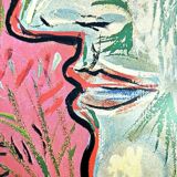 Pablo Picasso 1980 Large Vintage Offset Lithograph From A Painting