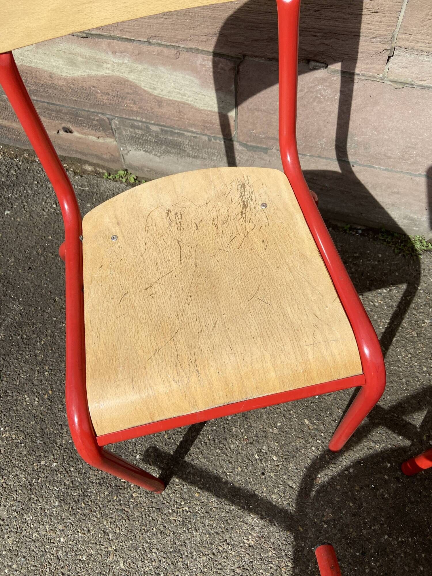 Set of 4 school chairs 70s