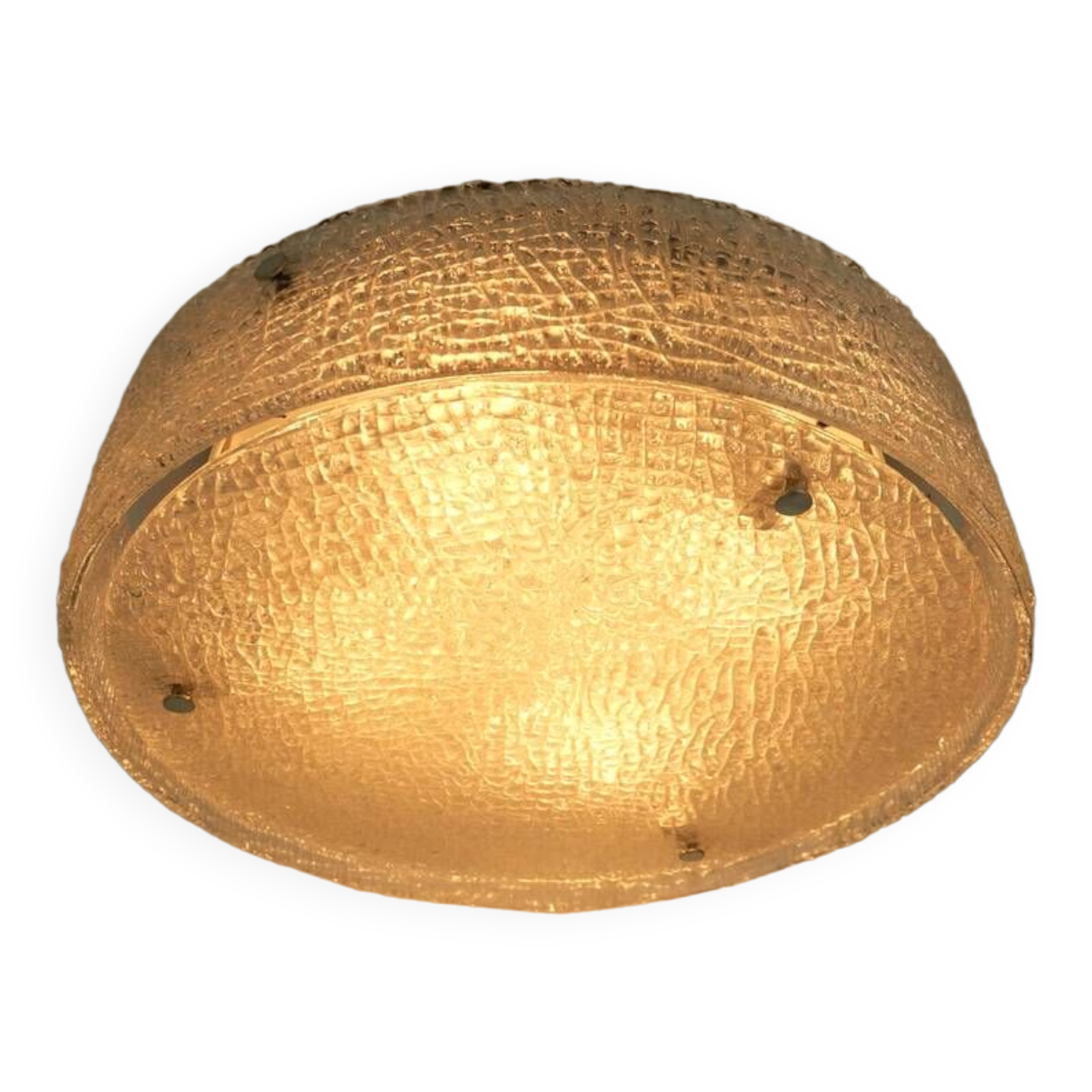 large kaiser leuchten CEILING FIXTURE flush mount thick ice glass