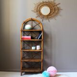 Vintage rattan library