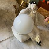 Vintage Pierrot ceramic lamp