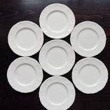 10 assiettes à dessert vintage en faïence ivoire au marli chantourné