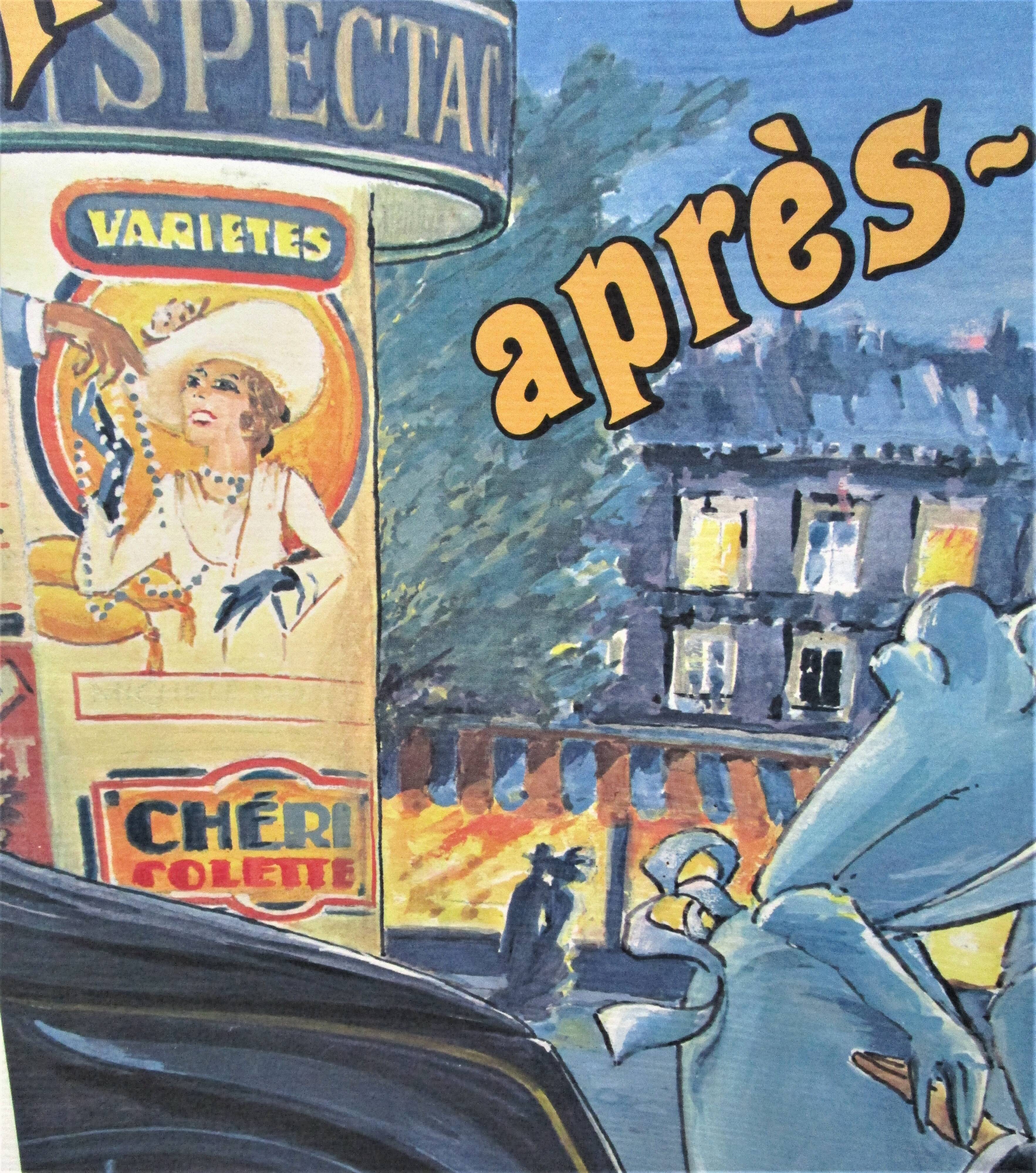Original poster brasseries flo julien terminus north vaudeville vintage 80s