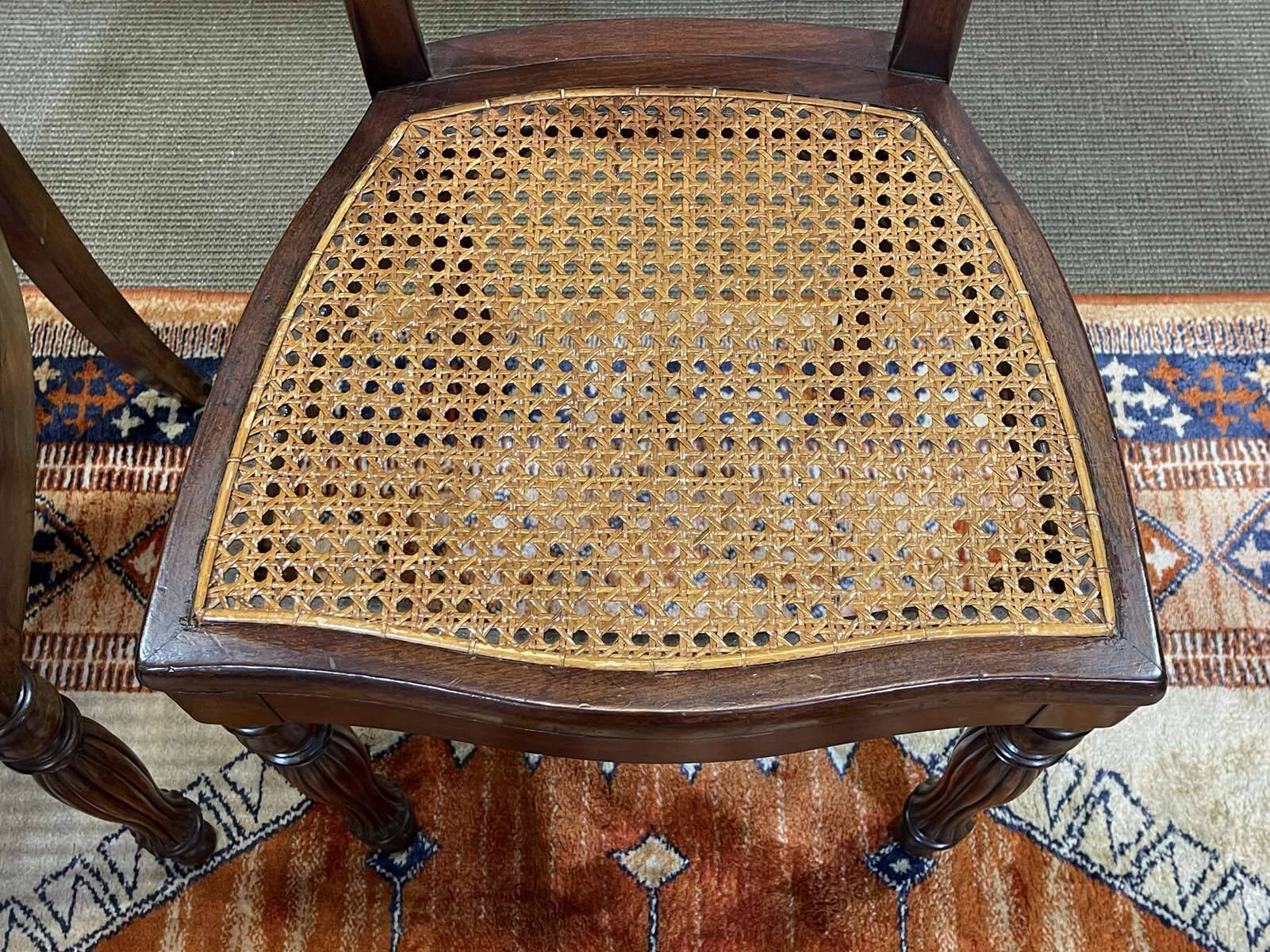 Set of 8 Louis Philippe 19th century mahogany chairs with caned seats