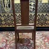 7 chaises art deco en noyer