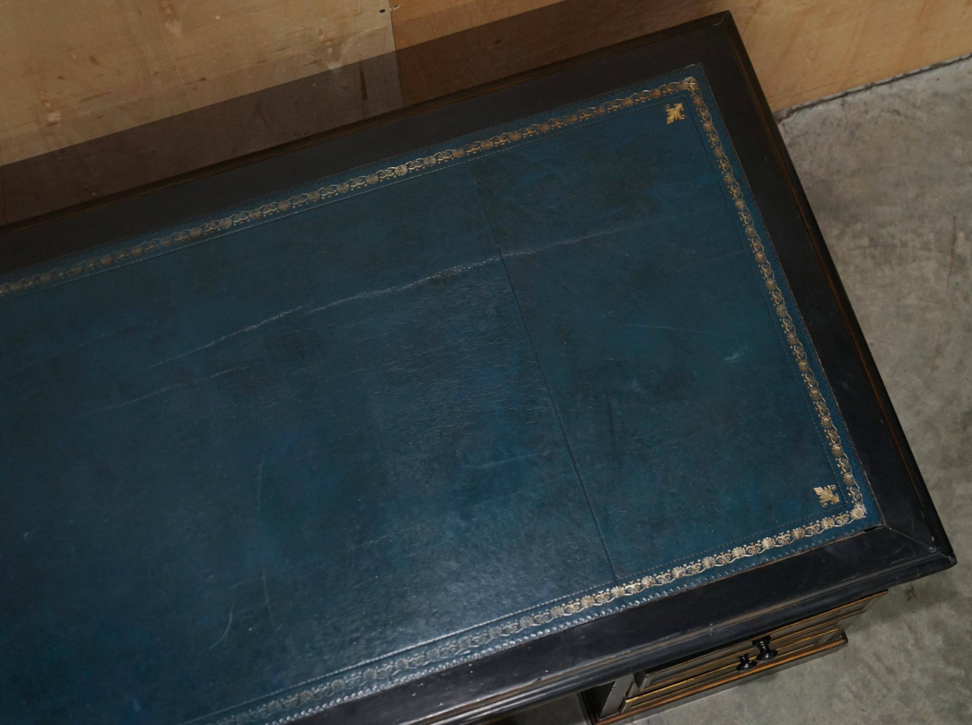 Chinese Bureau Chinoiserie 19th Century Napoleonic Leather