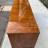 Art Deco sideboard in glossy burr walnut 1940 240cm