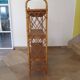 Bookcase, rattan shelf, 70s