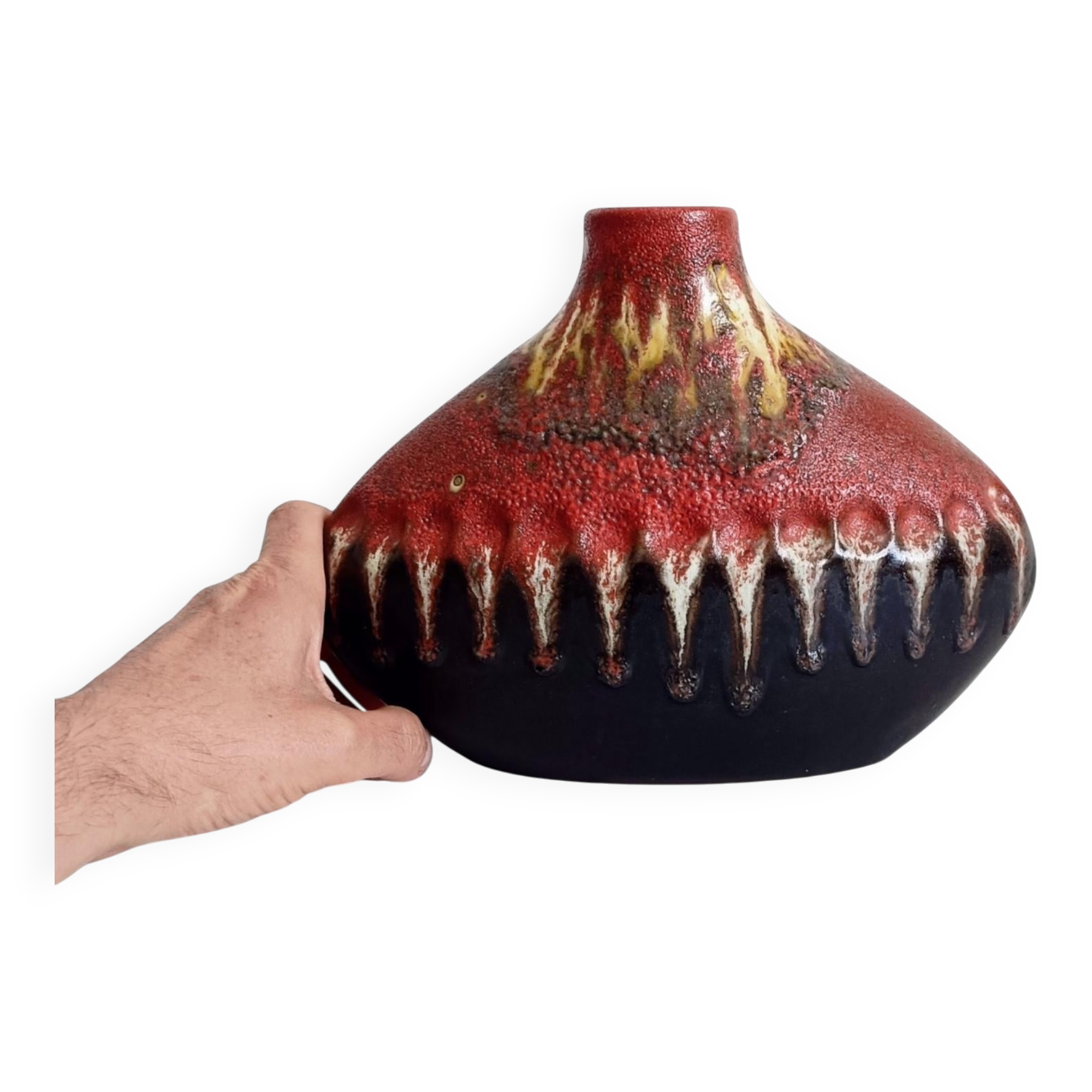 Sculptural West German Ceramic Vase by Carstens Tönnieshof, c. 1950s