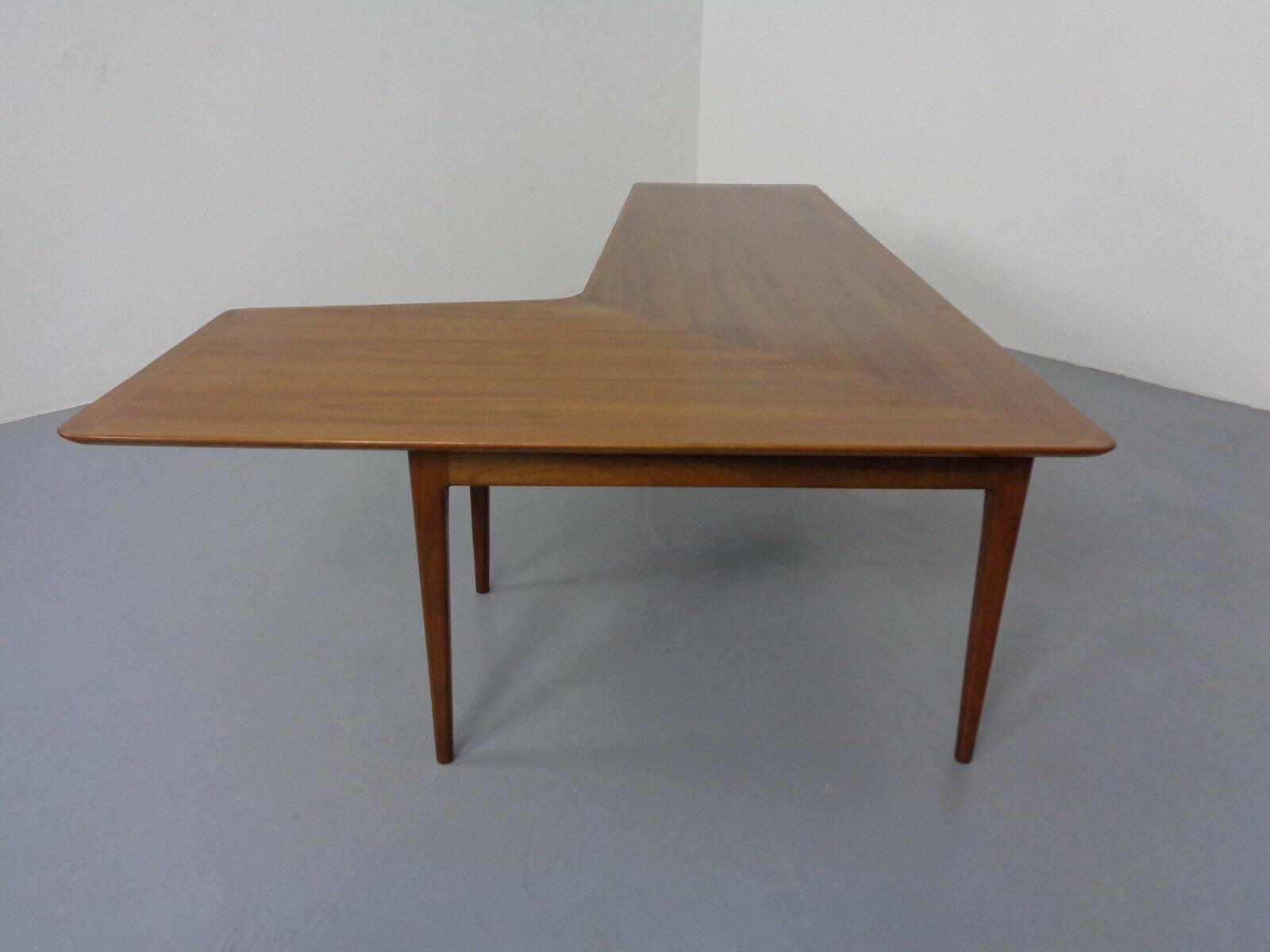 Large Danish Boomerang Teak Coffee Table, 1960s
