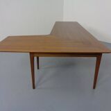 Large Danish Boomerang Teak Coffee Table, 1960s
