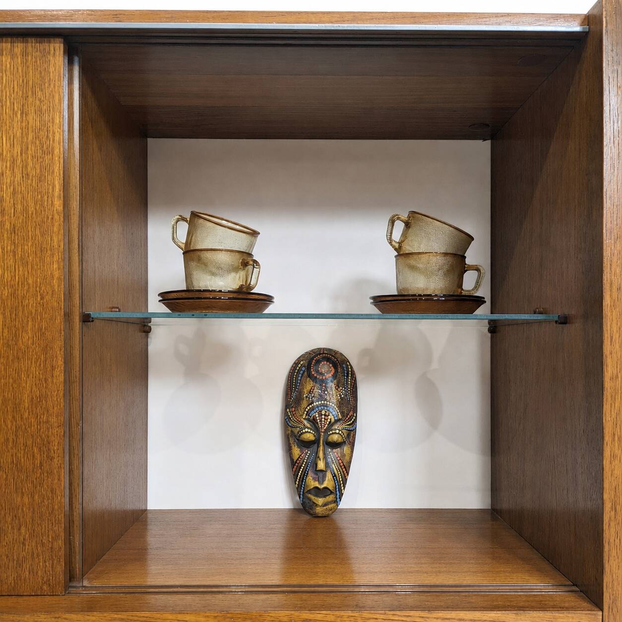 Highboard compact scandinave en teck, circa 1960