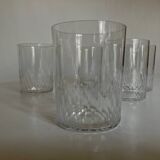 Set of 5 Baccarat modernist Ecailles water goblets