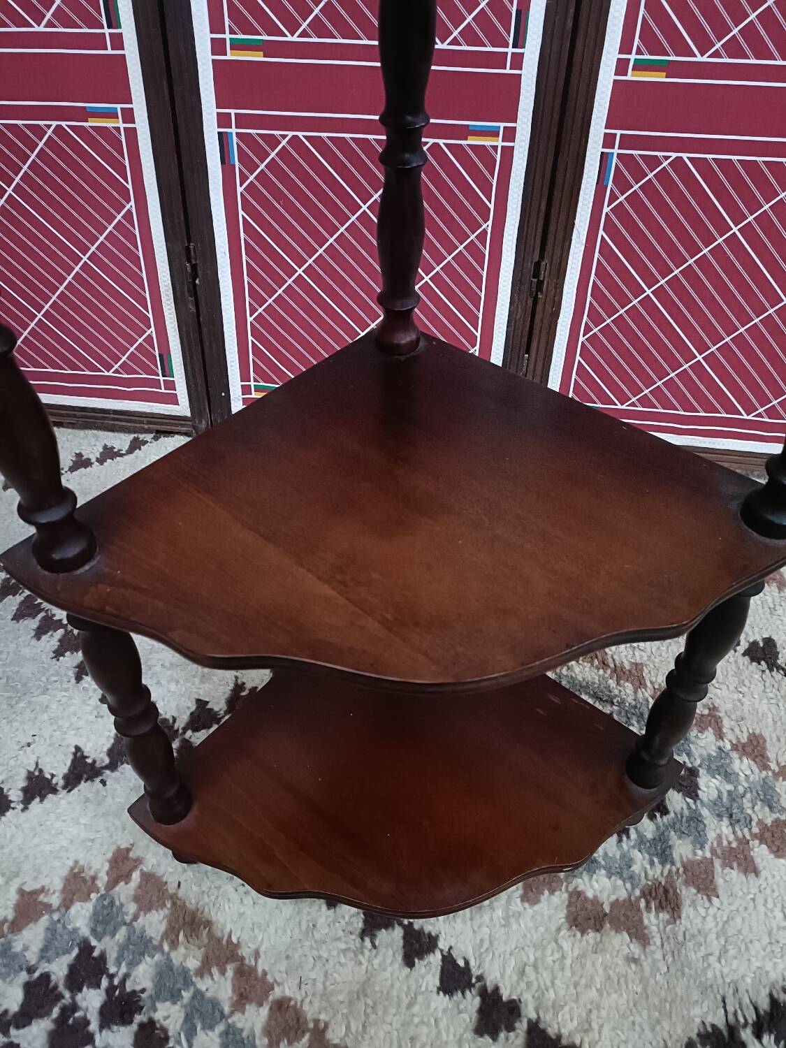 Vintage corner shelving unit