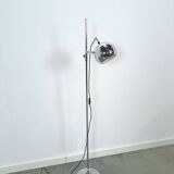 Space age chromen staande bol lamp vloerlamp