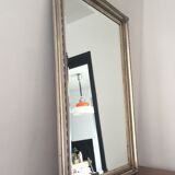 Bevelled mirror in silver wood 75x105cm