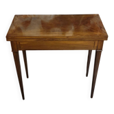 Louis XVI period game table in mahogany and marquetry.