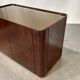Dry bar in walnut and brass with a mirrored top, Italy 1970.