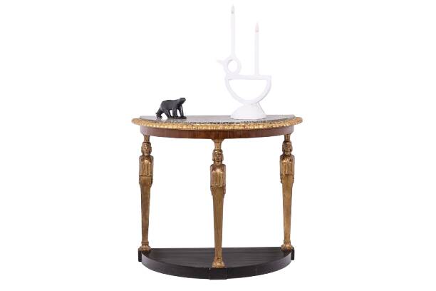 Empire style console with caryatid decoration. Circa 1880.