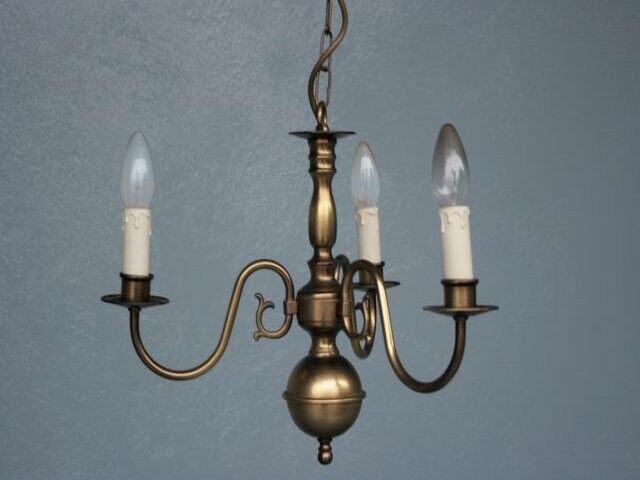 Lustre hollandais en bronze 3 branches