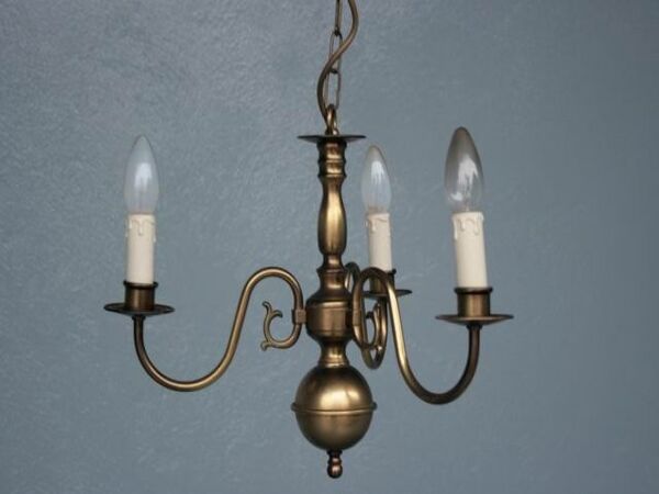 Lustre hollandais en bronze 3 branches