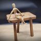 Threeod stool rectangle handle