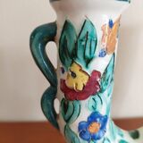 Pair of Monaco Cerart candlesticks floral decor 1950 1960