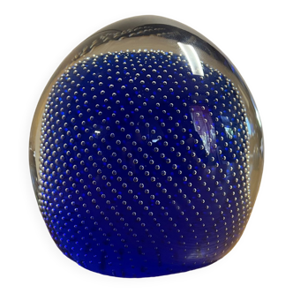 Monumental Paperweight Ball of Sulfur Design &quot;blue symphony&quot; Romano Carrera (after)
