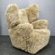 1930s Art Deco Wingback Armchair in Honey Skandilock Sheepskin