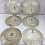 6 assiettes plates anciennes terre de fer
