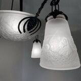 Muller Art Deco glass chandelier