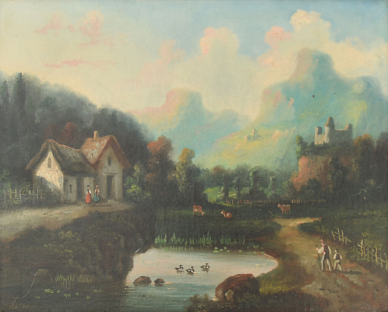 Huile sur toile Paysage