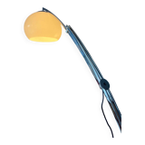 Italian mid-century Goffredo Reggiani arc floor lamp with white plexiglass shade