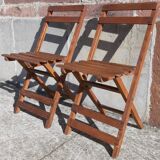 Foldable wooden chairs from the 50s