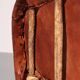 Folk art equipale ostrich chair leather mexico 1970s