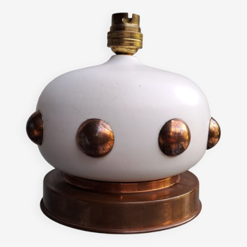 Art Deco lamp base in ceramic and brass.
