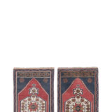 Paire de tapis pales turc noués main 57x109 cm