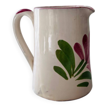 Pichet ivoire décor floral à