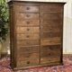Notary's cabinet with 18 drawers in oak and fir from the early 20th century.