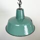 Industrial petrol enamel pendant lamp, 1960s